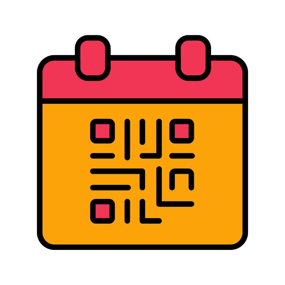 QR Code Calendar Icon Design vector