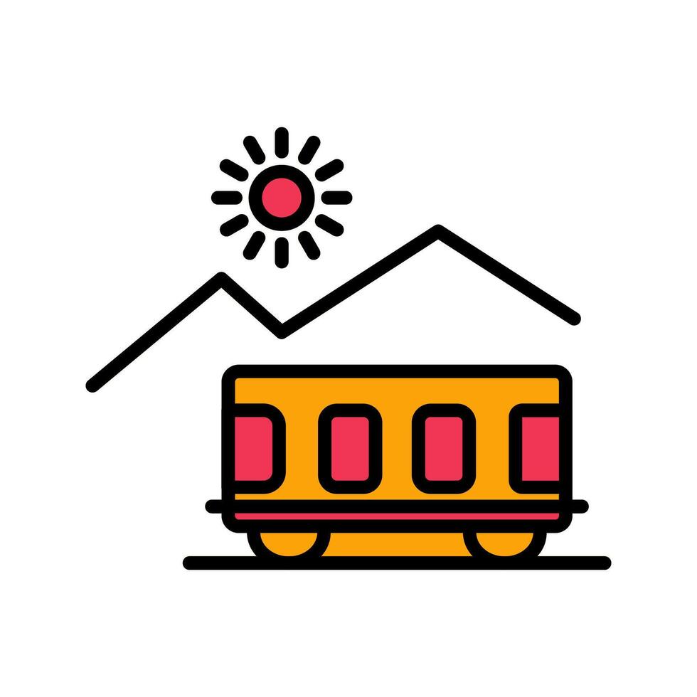 Mountain Railway Icon Design vector