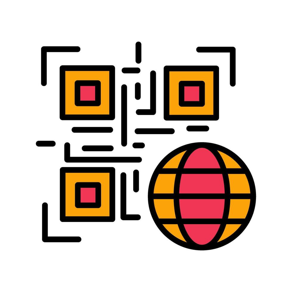 QR Code Website Icon Design vector