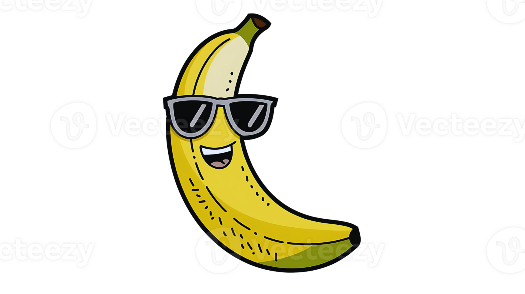 Banana with sunglasses illustration png