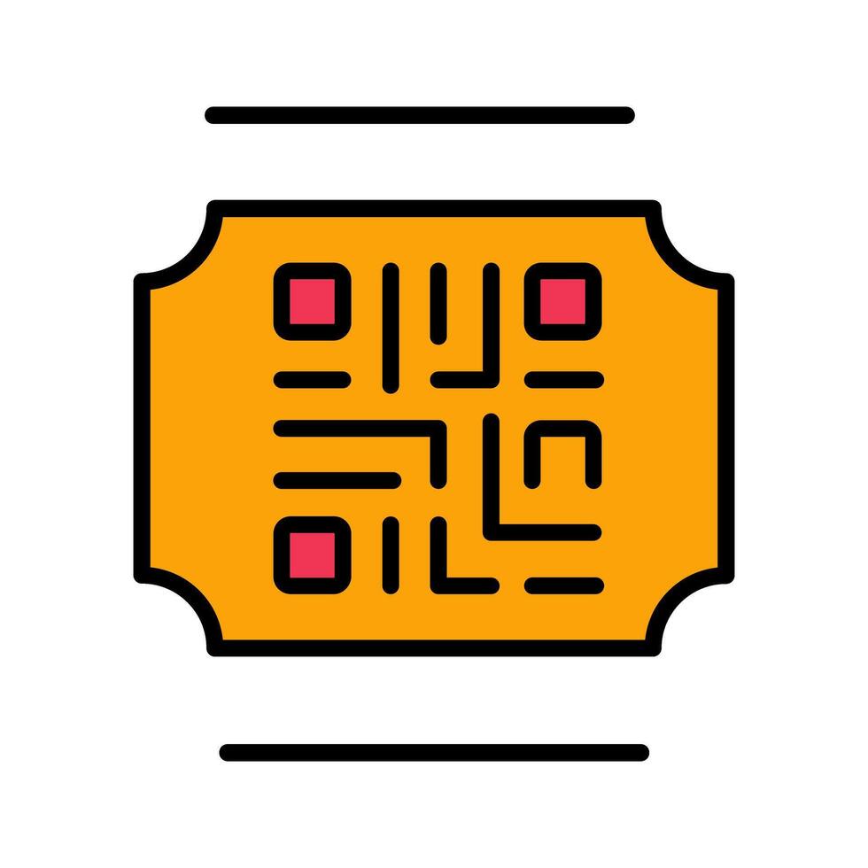 QR Code Ticket Icon Design vector
