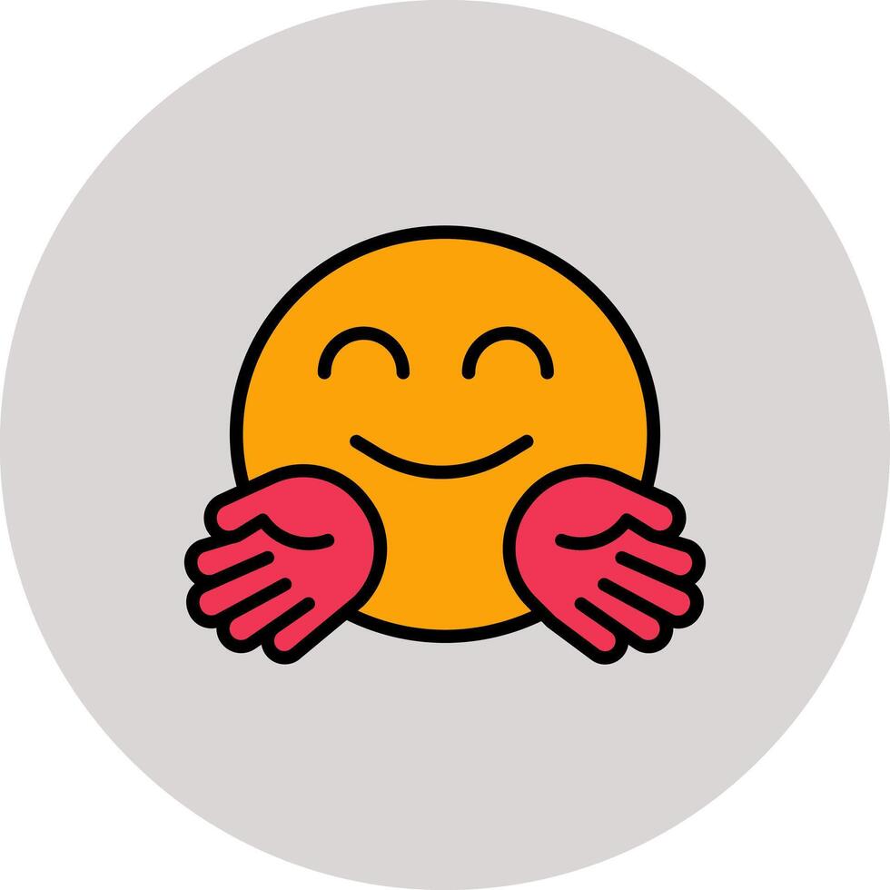 Hugging Face Icon Design vector