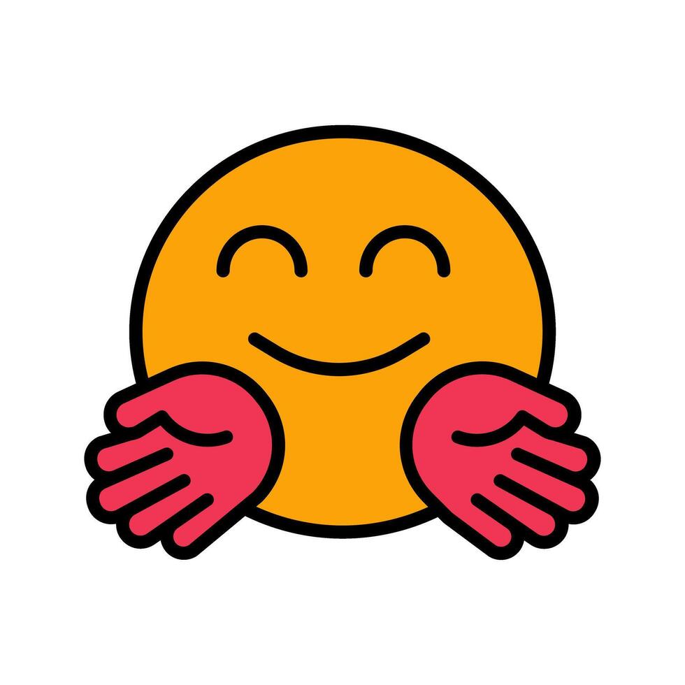 Hugging Face Icon Design vector