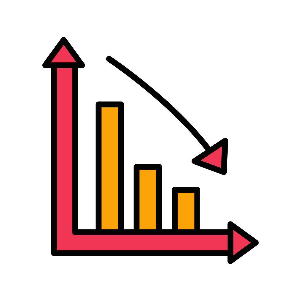Chart Down Icon Design vector