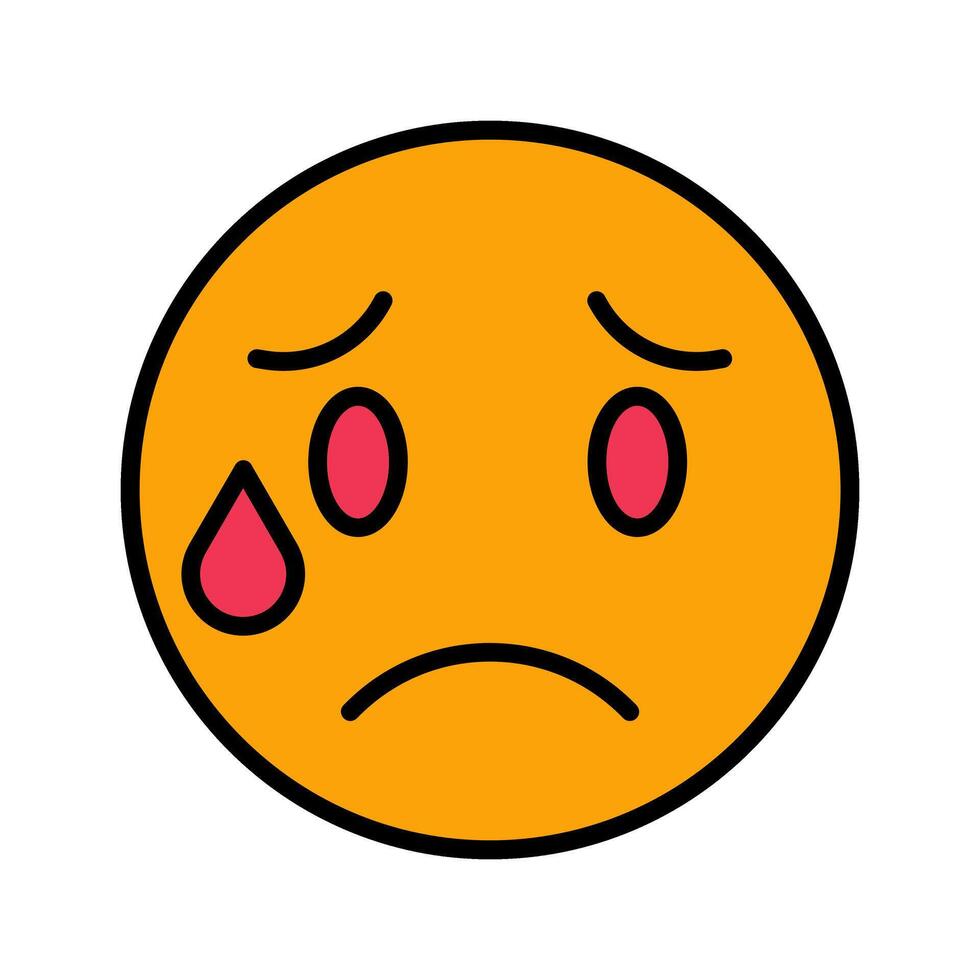 Crying Face Icon Design vector