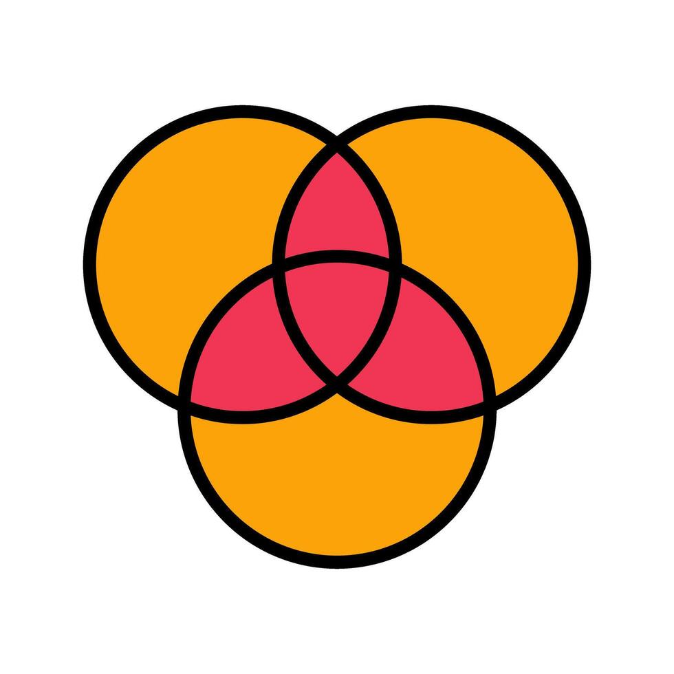 Venn Diagram Icon Design vector