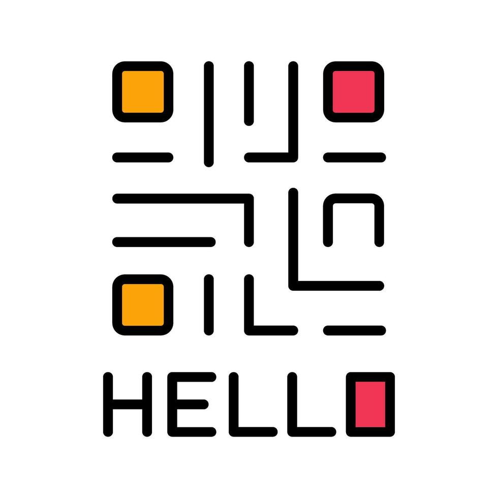 QR Code Text Icon Design vector
