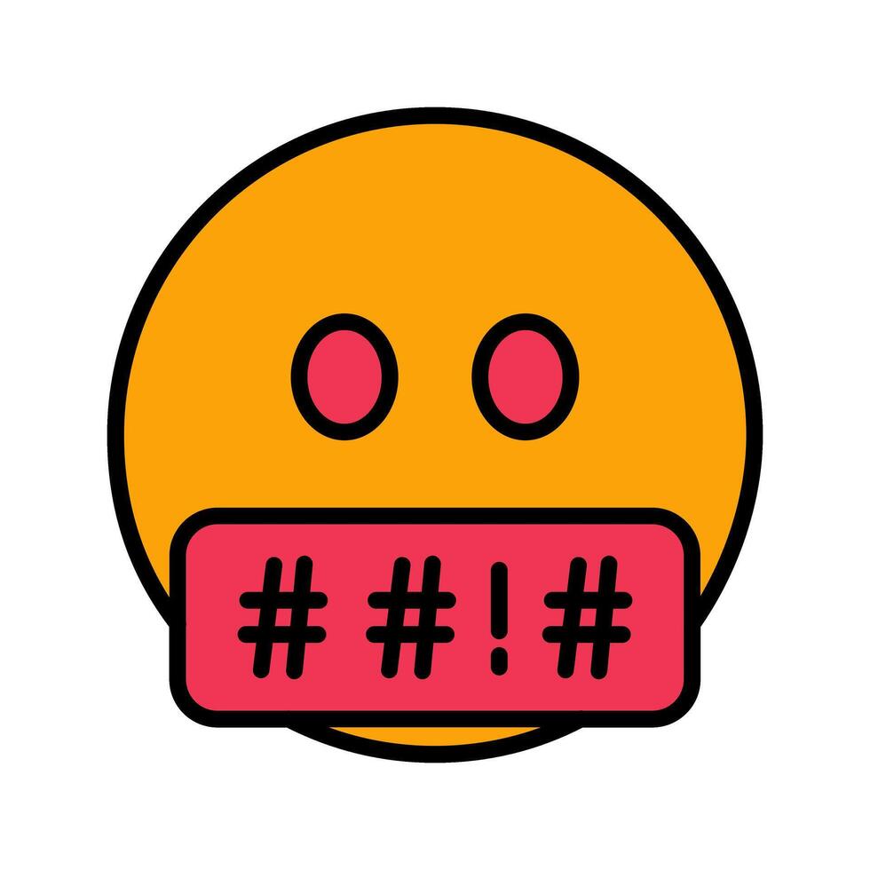Face with Symbols on Mouth Icon Design vector