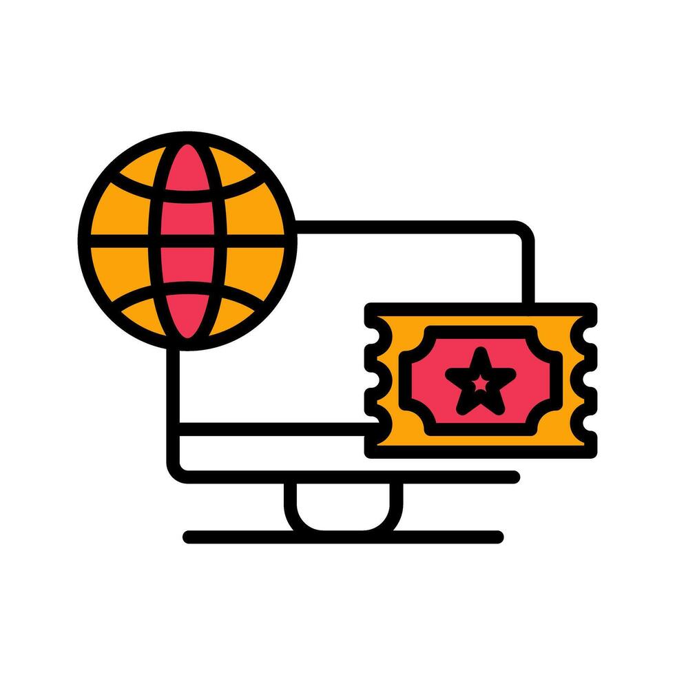Ticket System Icon Design vector