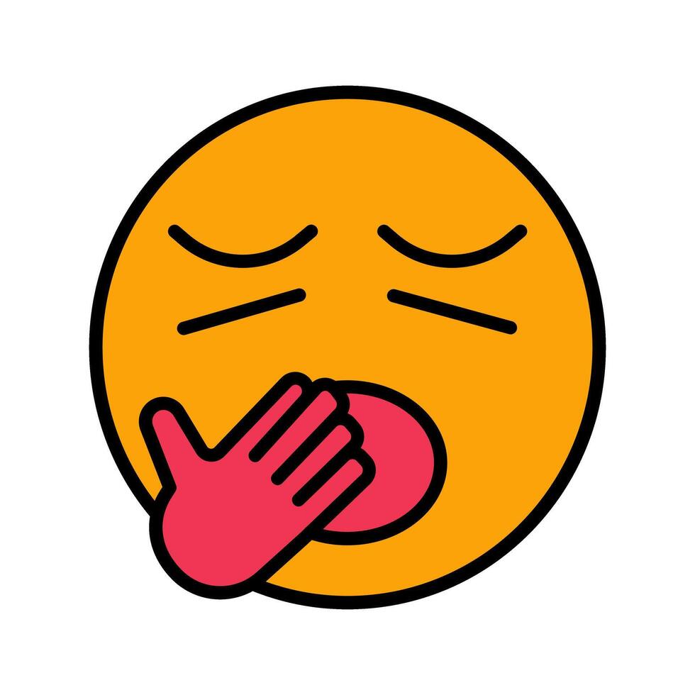 Yawning Face Icon Design vector