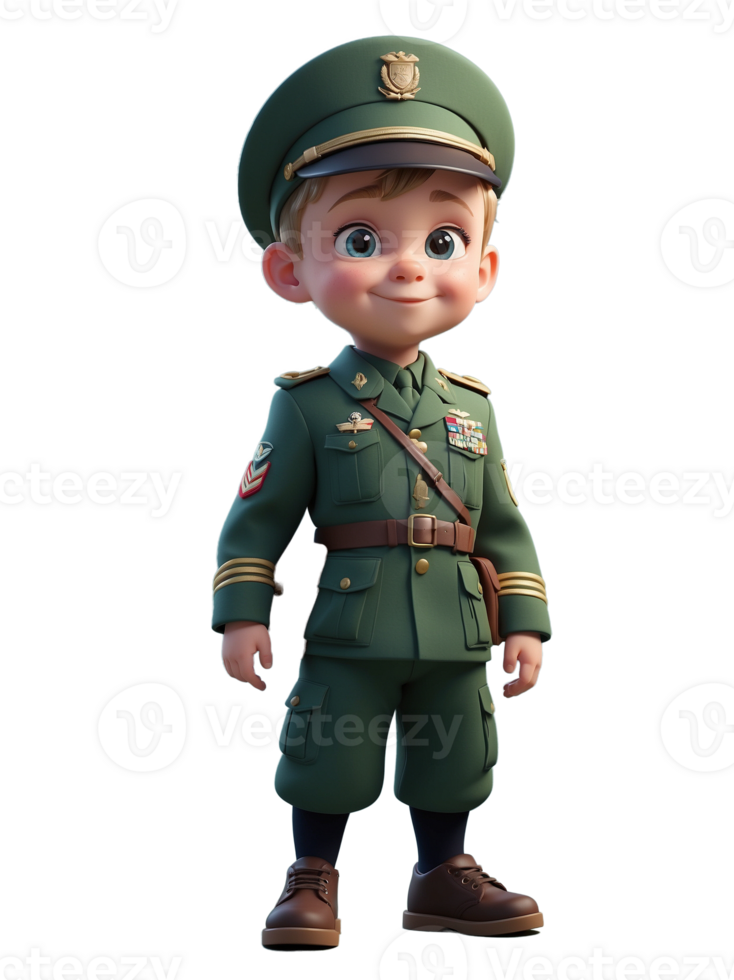 A cartoon soldier in military uniform png