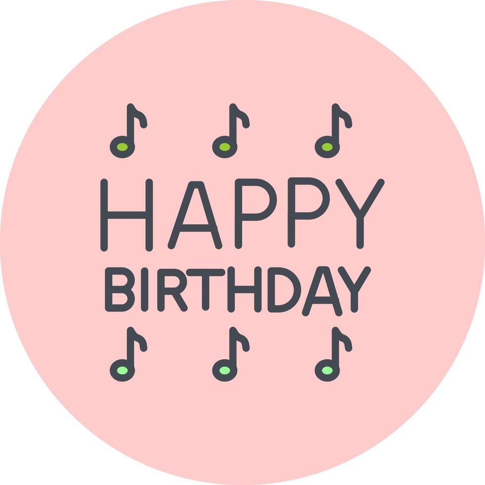 Happy Birthday Song Icon Design vector