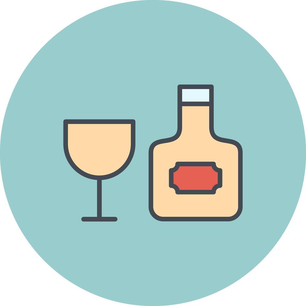 Wine Bottle and Glass Icon Design vector