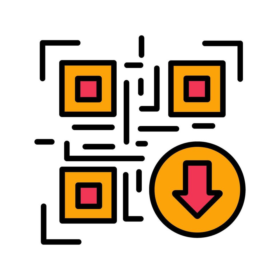 QR Code Download Icon Design vector