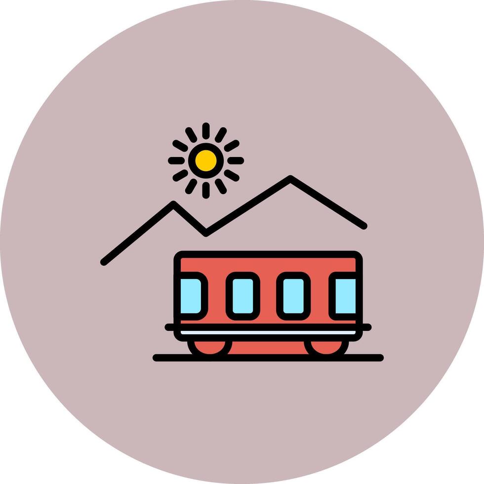 Mountain Railway Icon Design vector