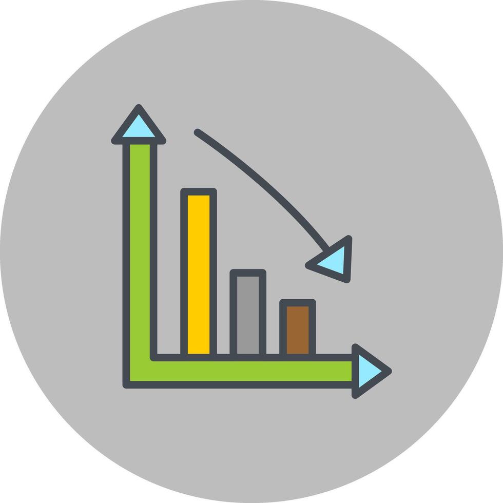 Chart Down Icon Design vector