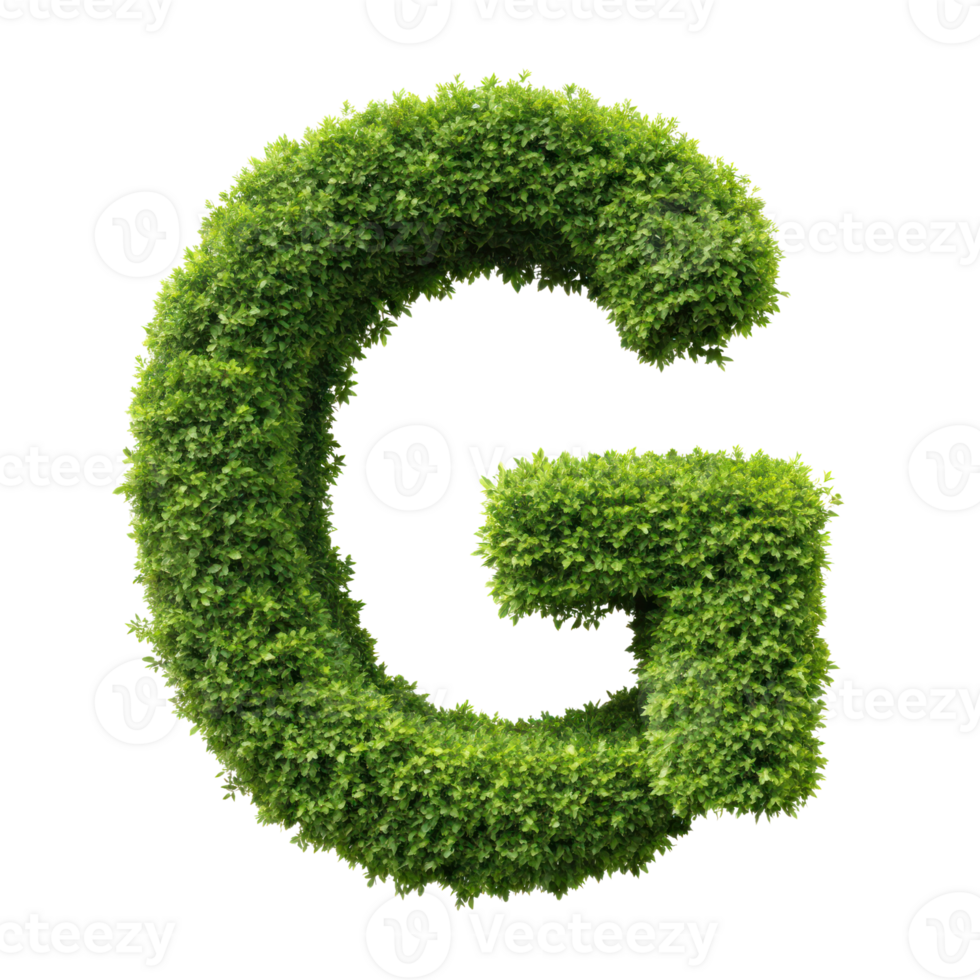 shrubs trimmed into alphabet G isolated on transparent background png