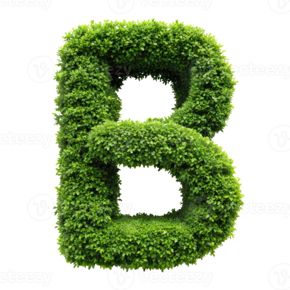 shrubs trimmed into alphabet B isolated on transparent background png