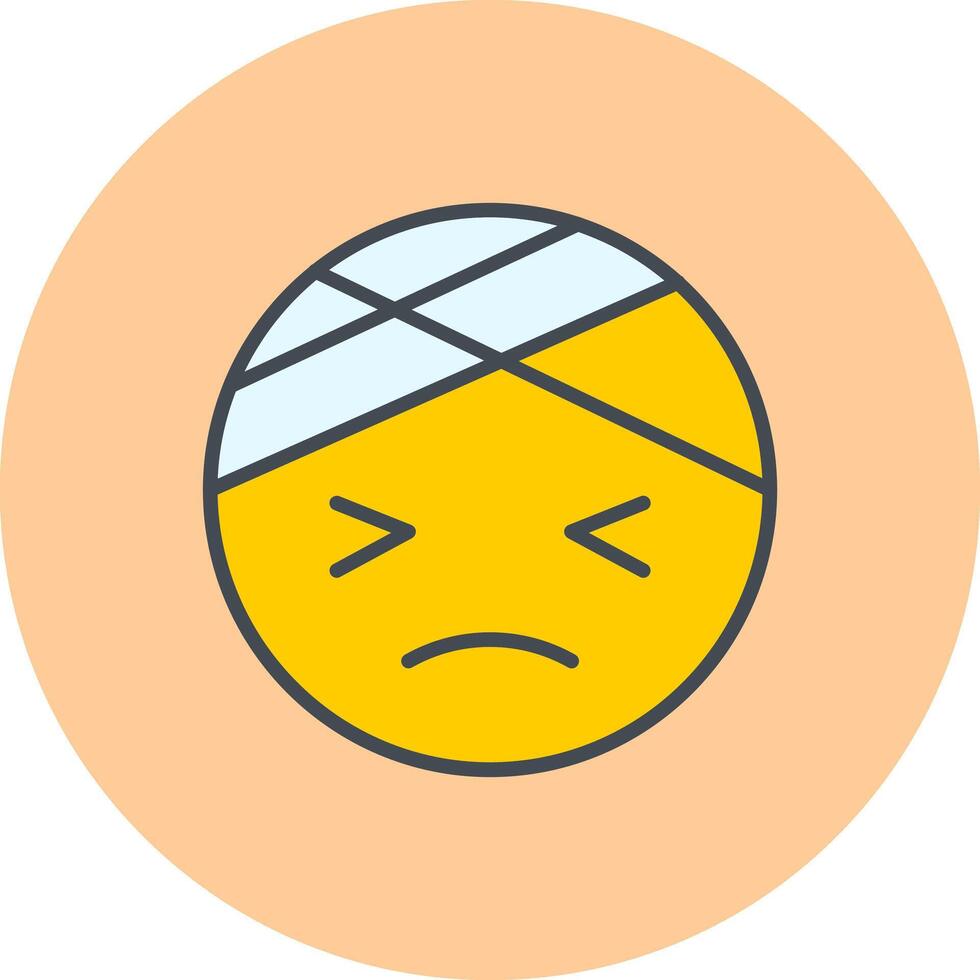 Face with Head-Bandage Icon Design vector