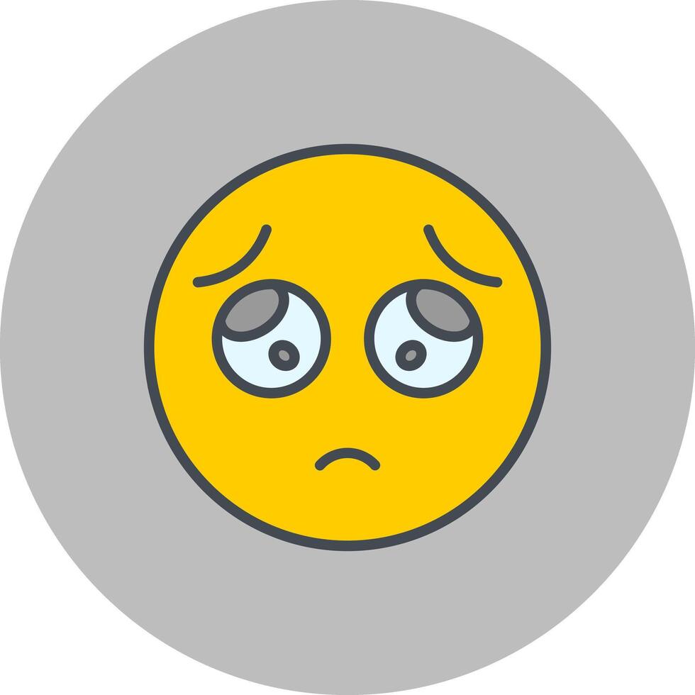 Pleading Face Icon Design vector