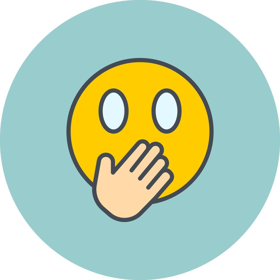 Face with Hand Over Mouth Icon Design vector