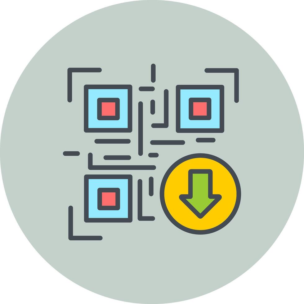 QR Code Download Icon Design vector