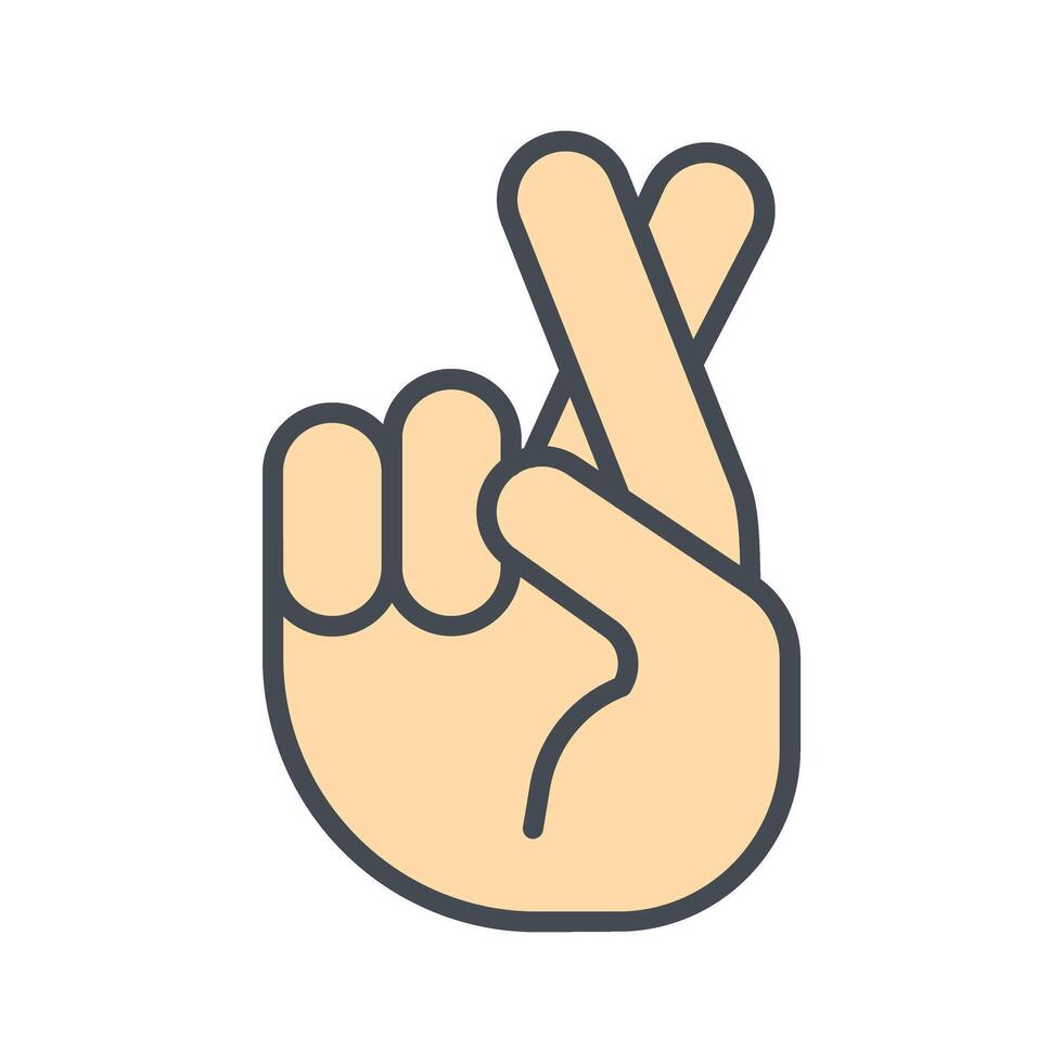 Crossed Fingers Icon Design vector
