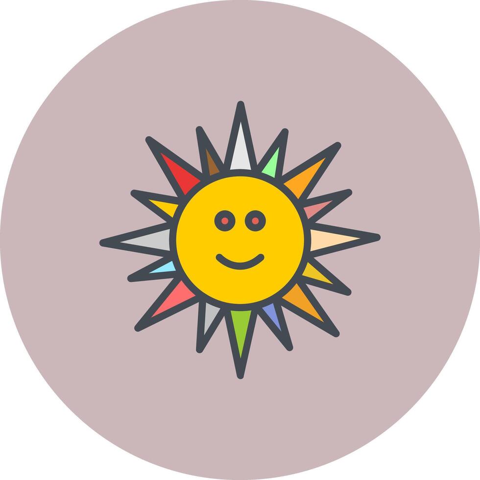 Sun with Face Icon Design vector