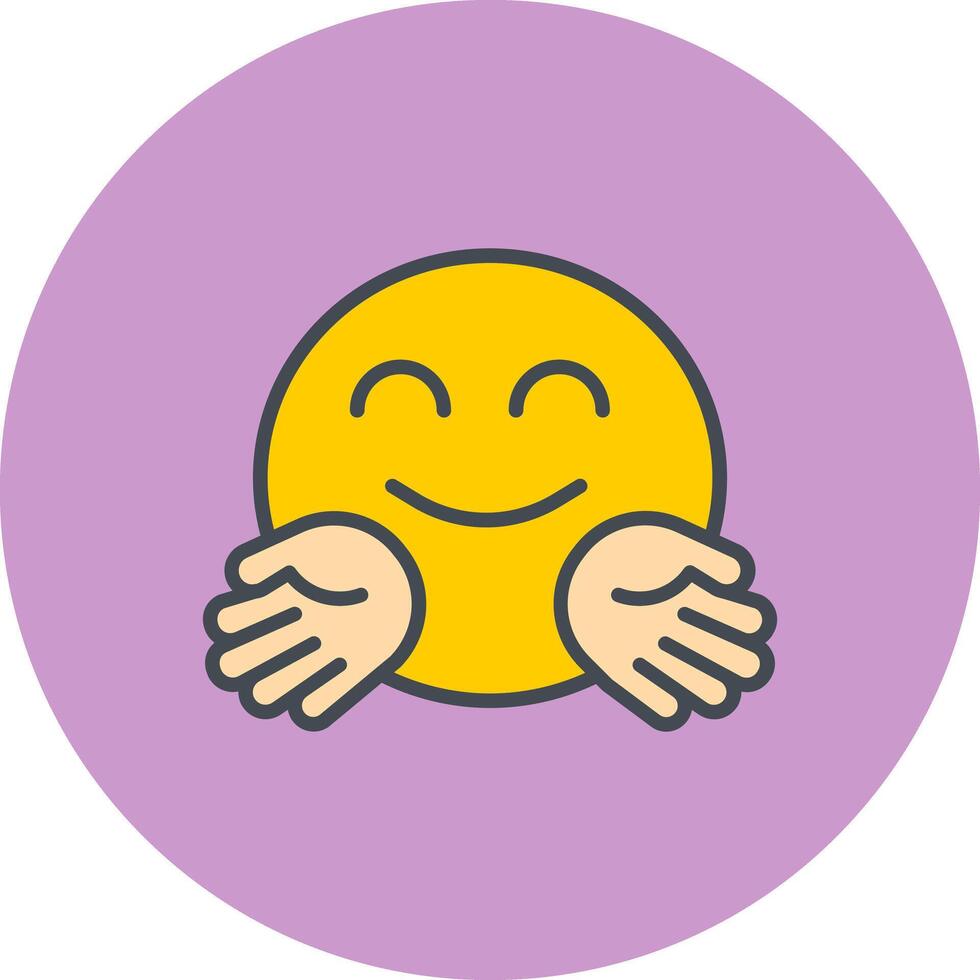 Hugging Face Icon Design vector