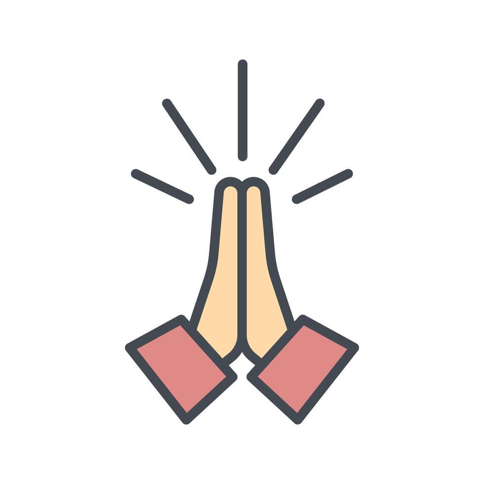 Folded Hands Icon Design vector