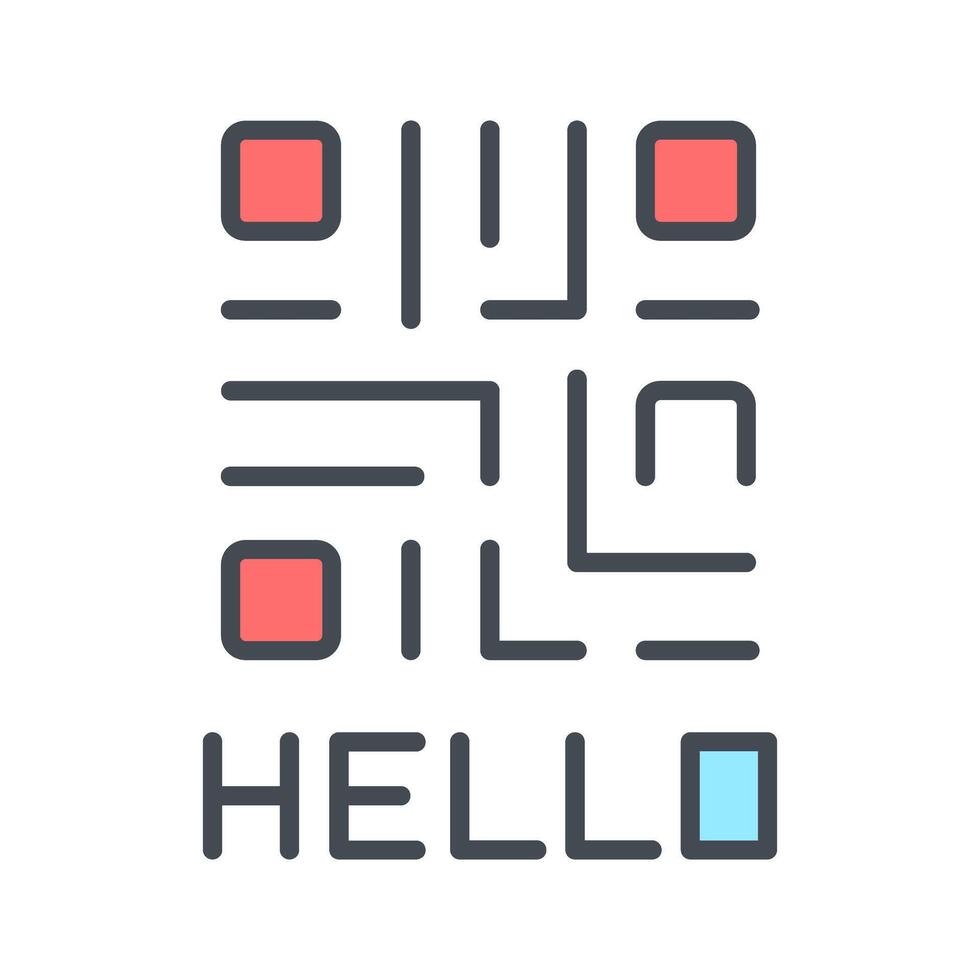 QR Code Text Icon Design vector