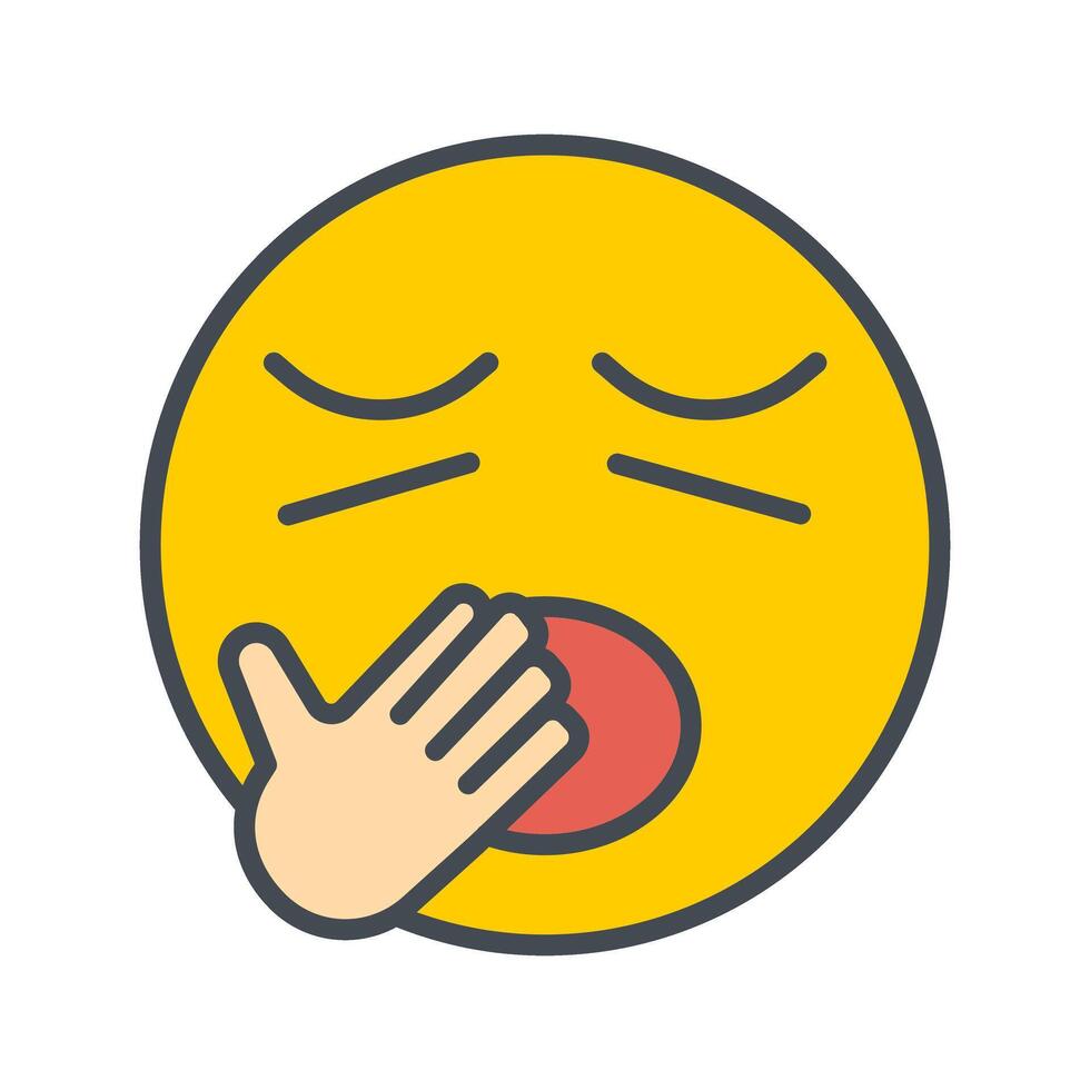 Yawning Face Icon Design vector