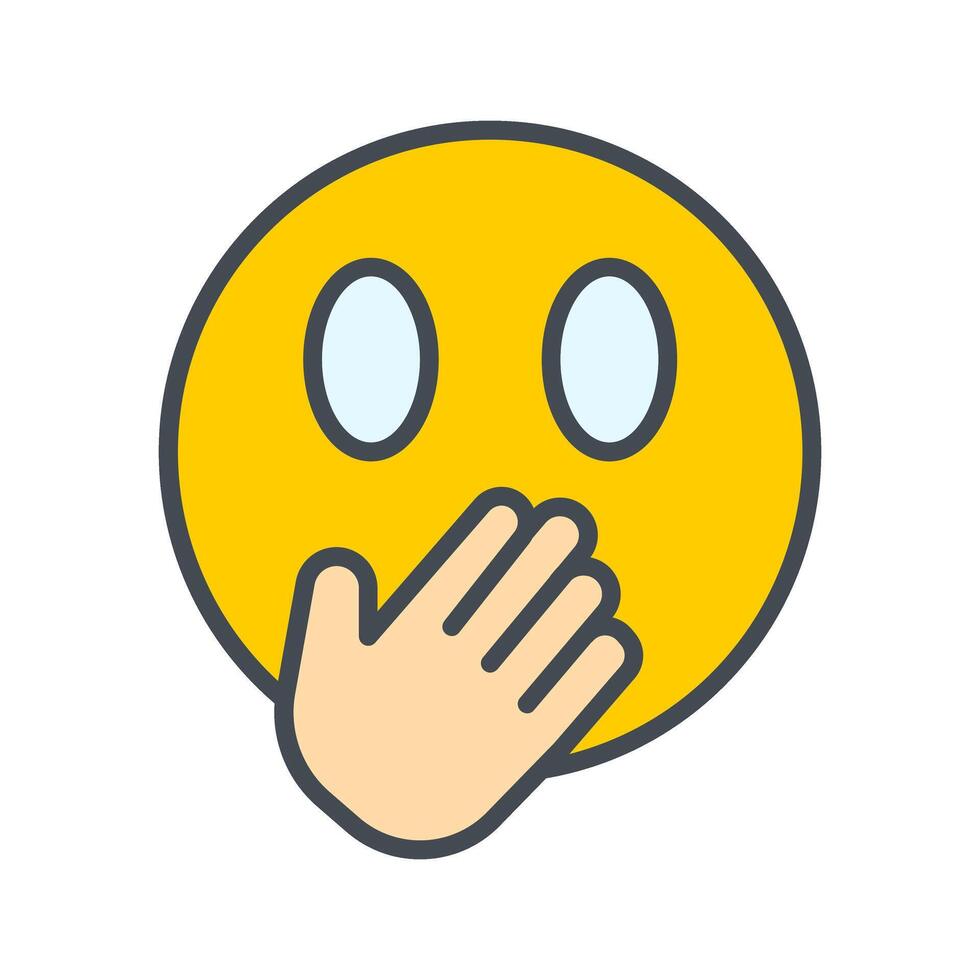 Face with Hand Over Mouth Icon Design vector