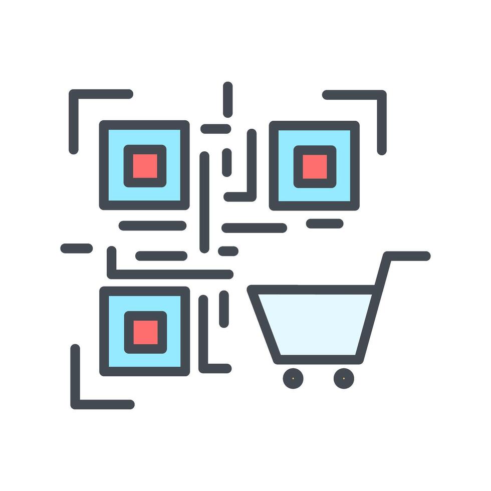QR Code Shopping Icon Design vector