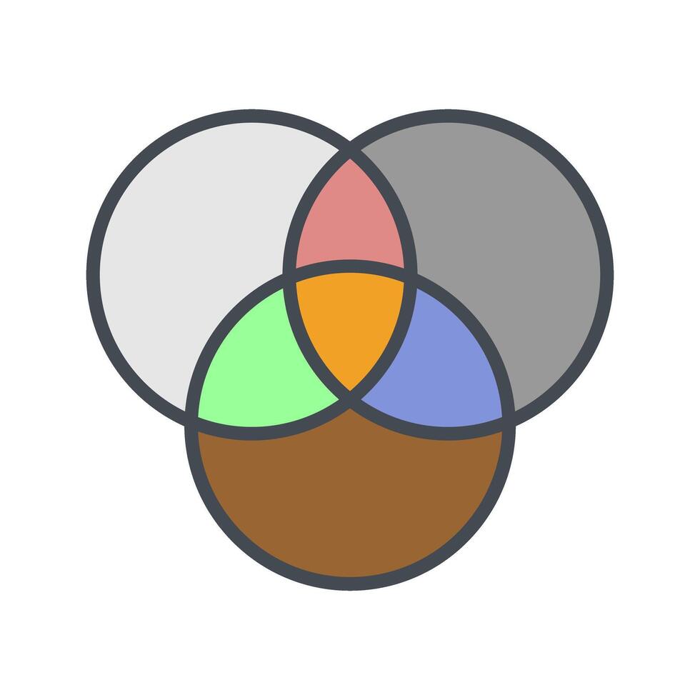 Venn Diagram Icon Design vector
