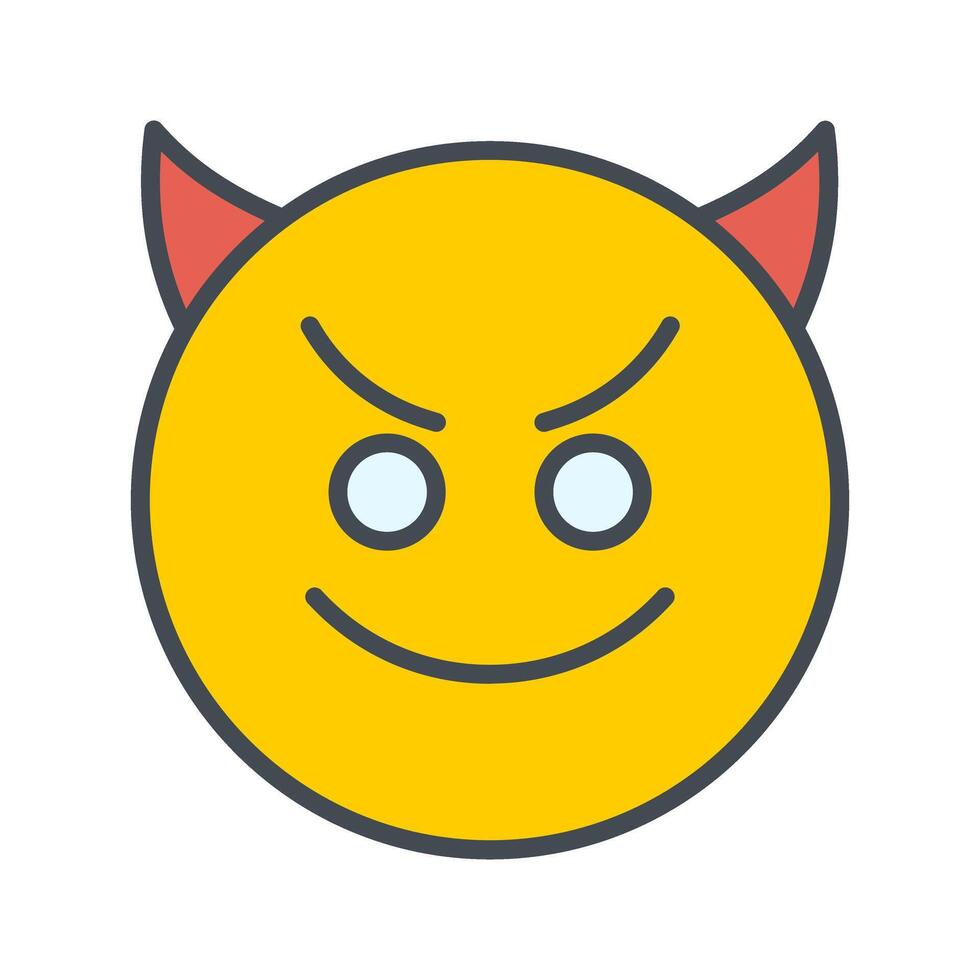Smiling Face with Horns Icon Design vector