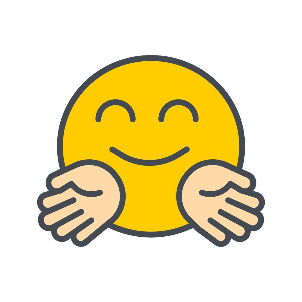 Hugging Face Icon Design vector