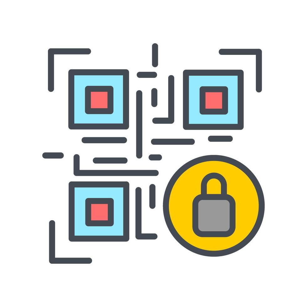 QR Code Encryption Icon Design vector