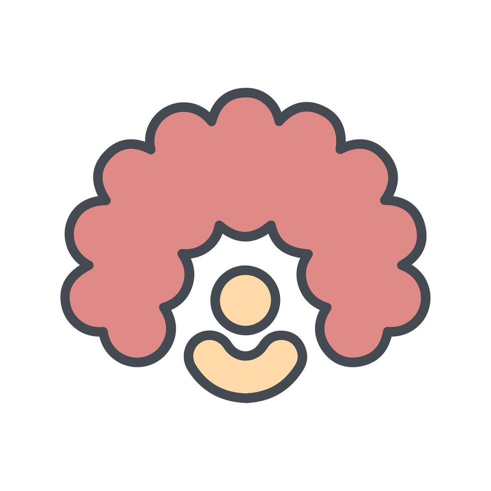Clown Wig Icon Design vector