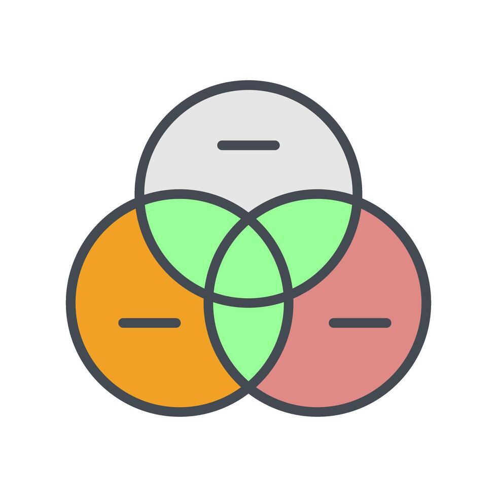 Venn Diagram Icon Design vector