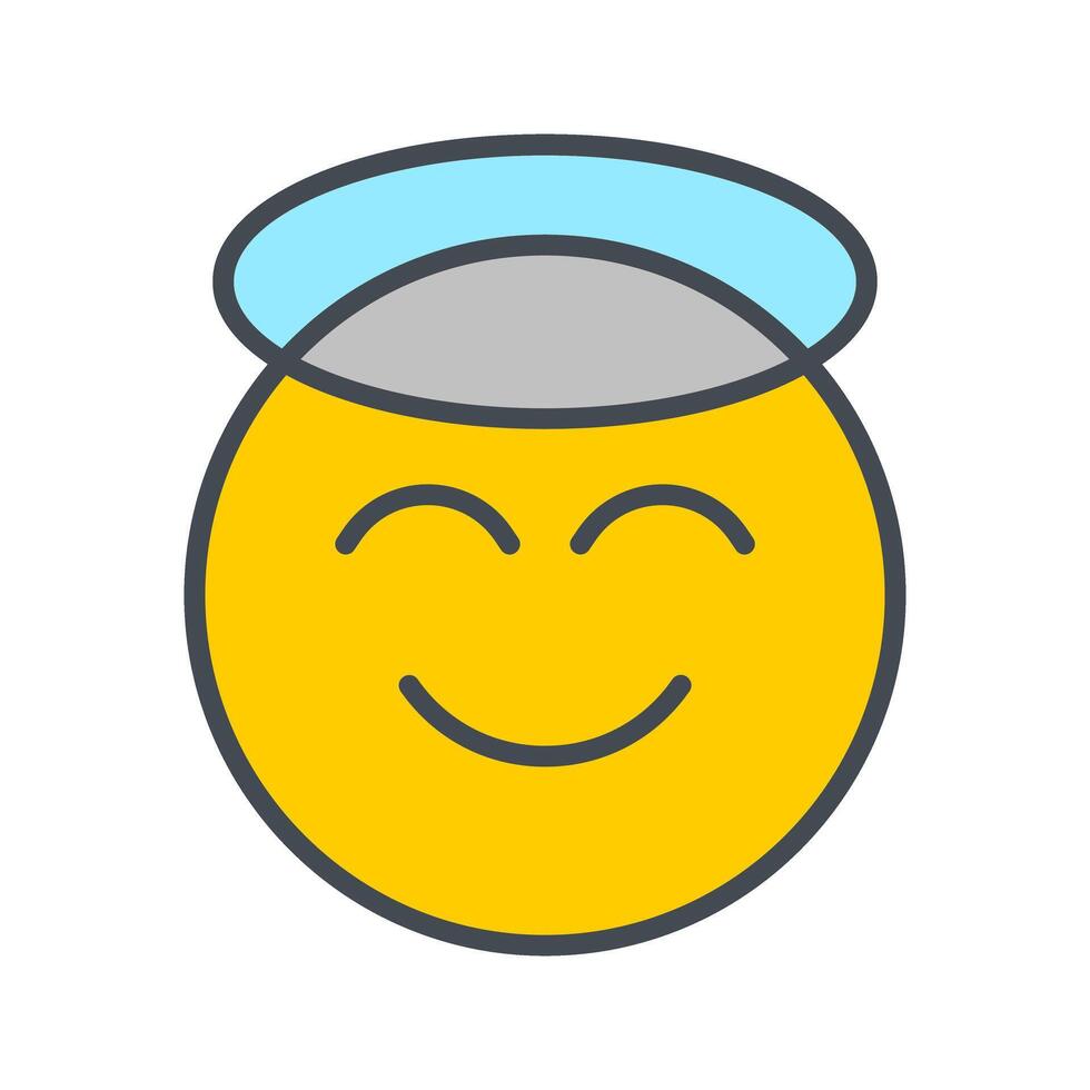 Smiling Face with Halo Icon Design vector
