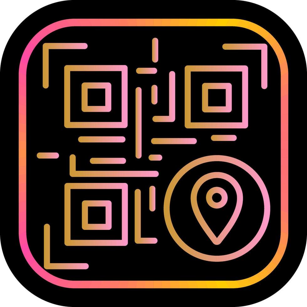 QR Code GPS Icon Design vector