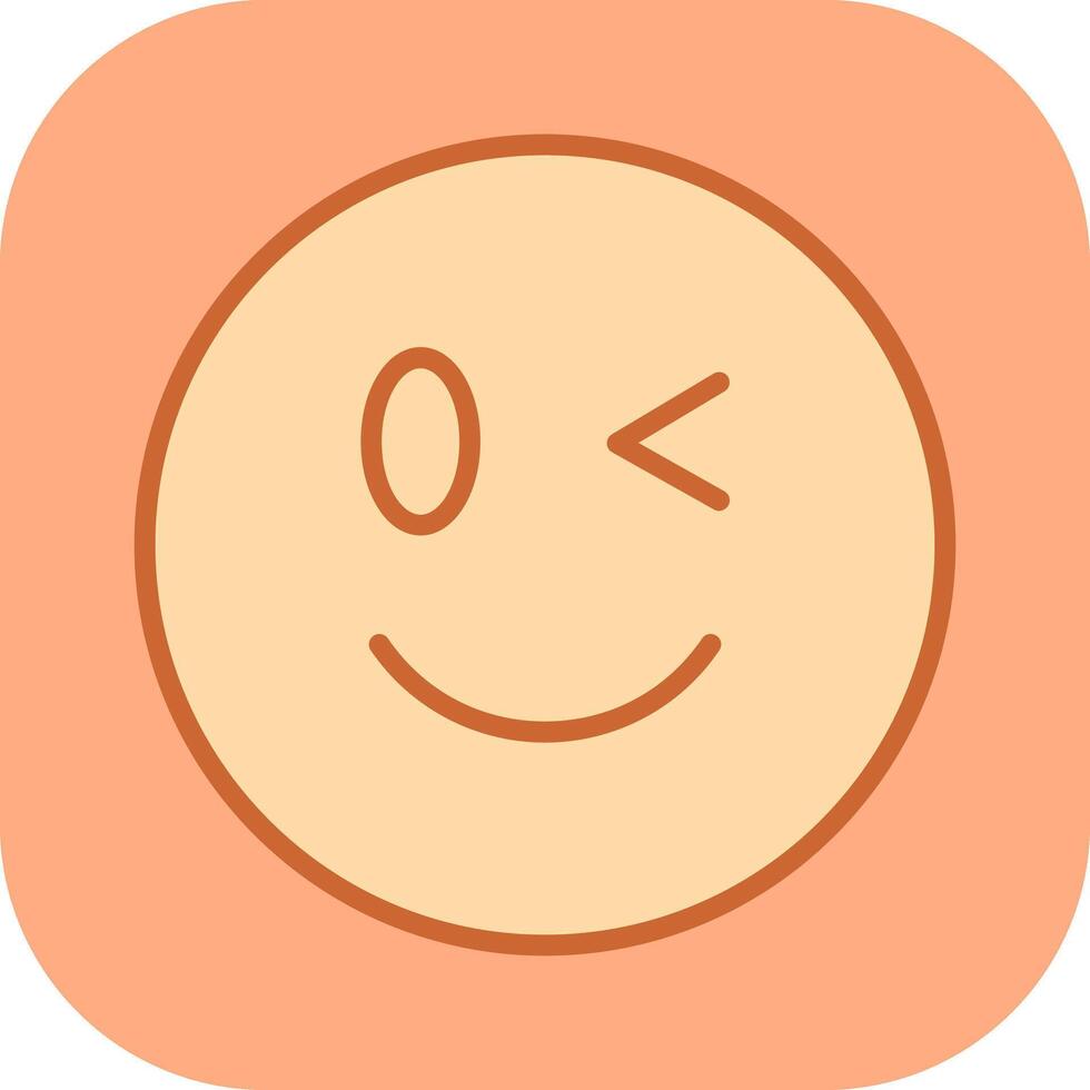 Winking Face Icon Design vector