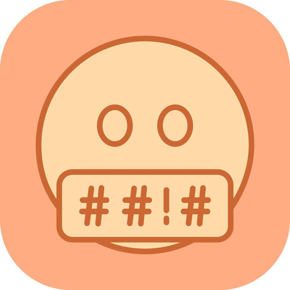Face with Symbols on Mouth Icon Design vector