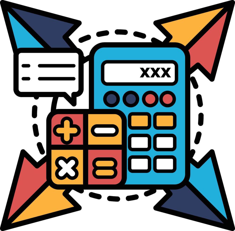 A calculator with the numbers on it vector