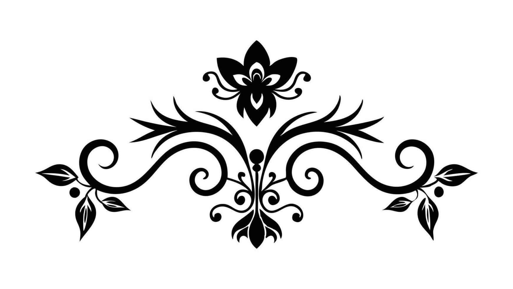 Floral pattern elegantly arranged on a pristine white background, showcasing intricate details and design flat illustration set on white background vector