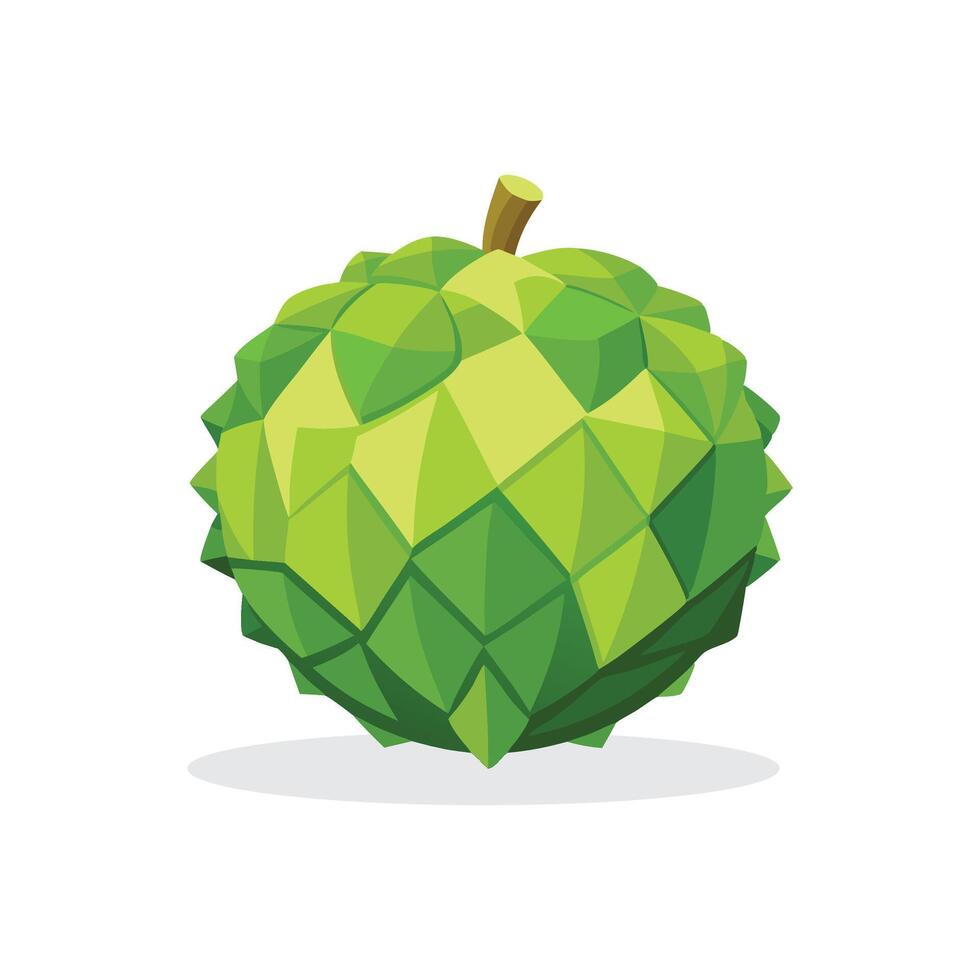 Sweetsop fruit isolated flat illustration on white background vector