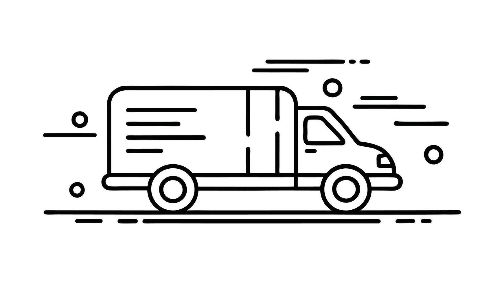 Hand drawn Delivery truck line icon. vector