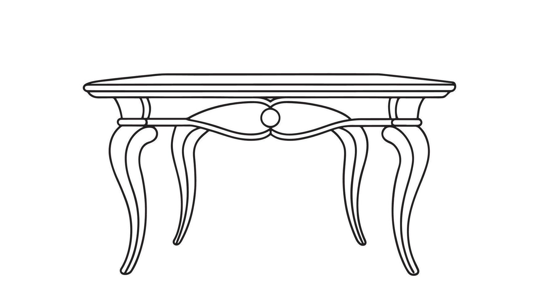 Game Table Specialty Furniture isolated continuous line art flat illustration on white background vector