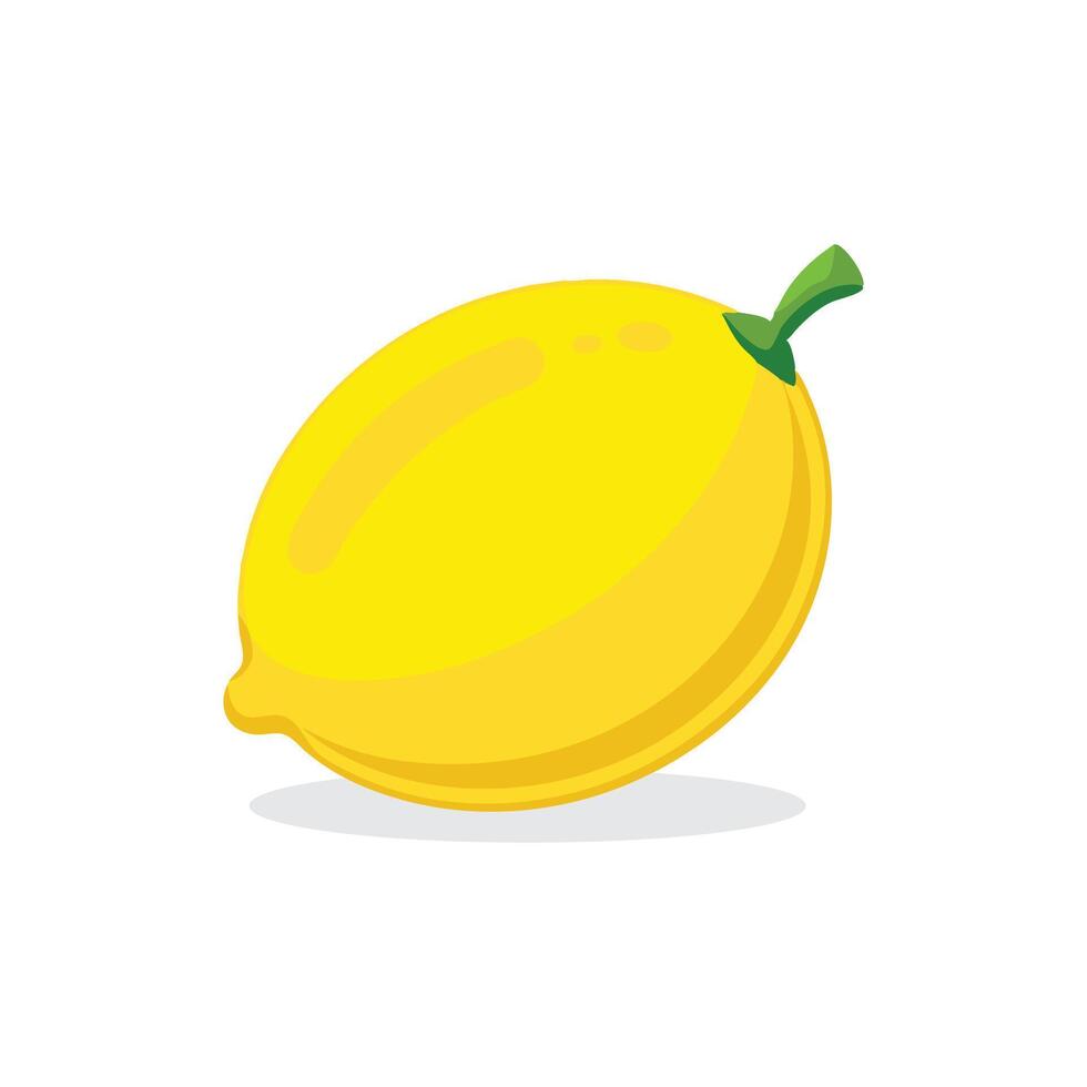 Sweet lemon fruit isolated flat illustration on white background. vector